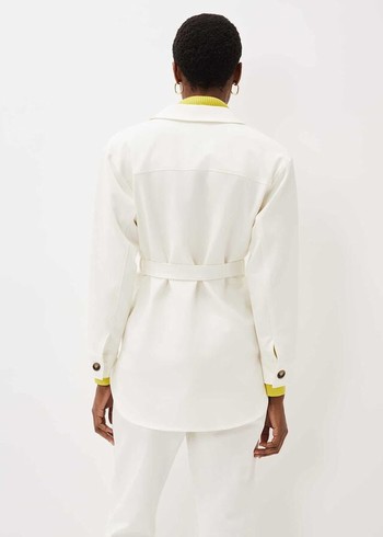 Phase Eight Ivie Belted Shacket Jackets White Canada | MAIOUY-958